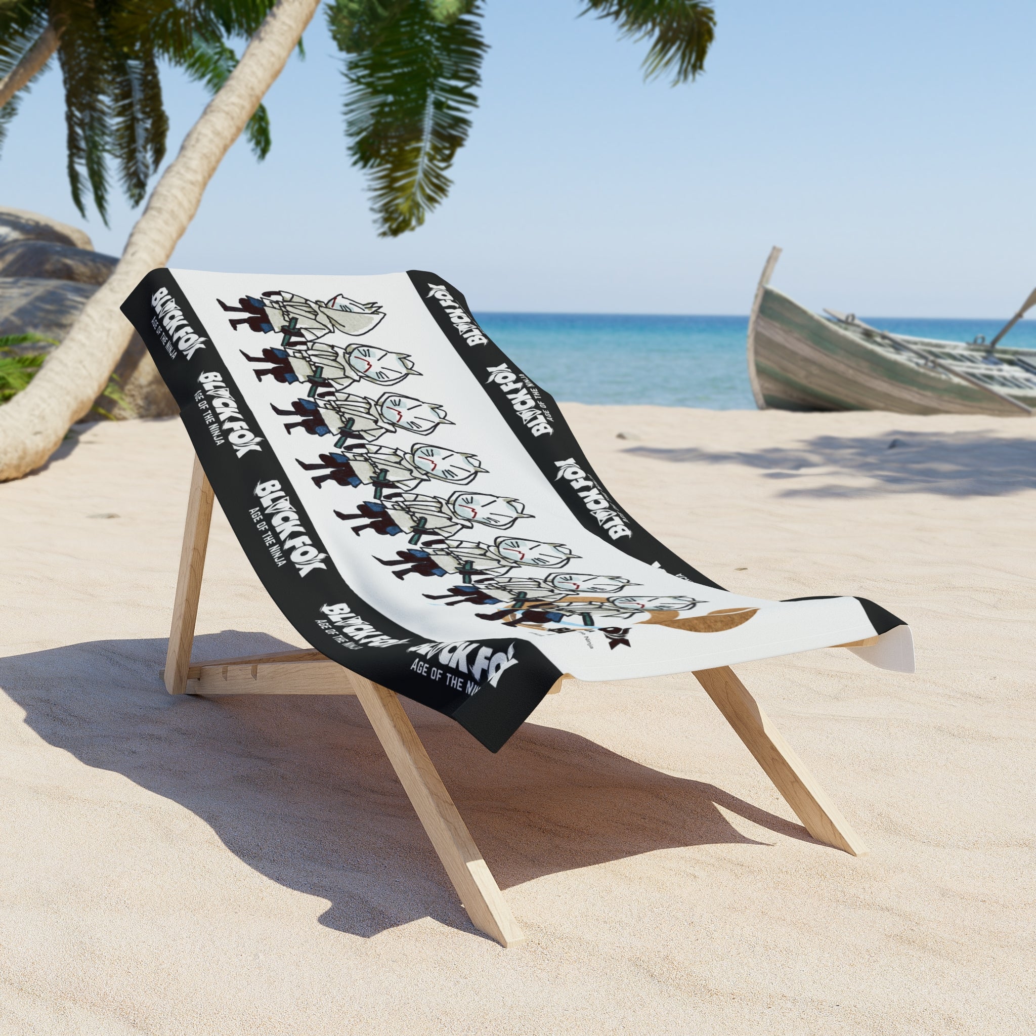 WHITE FOXES Beach Towel