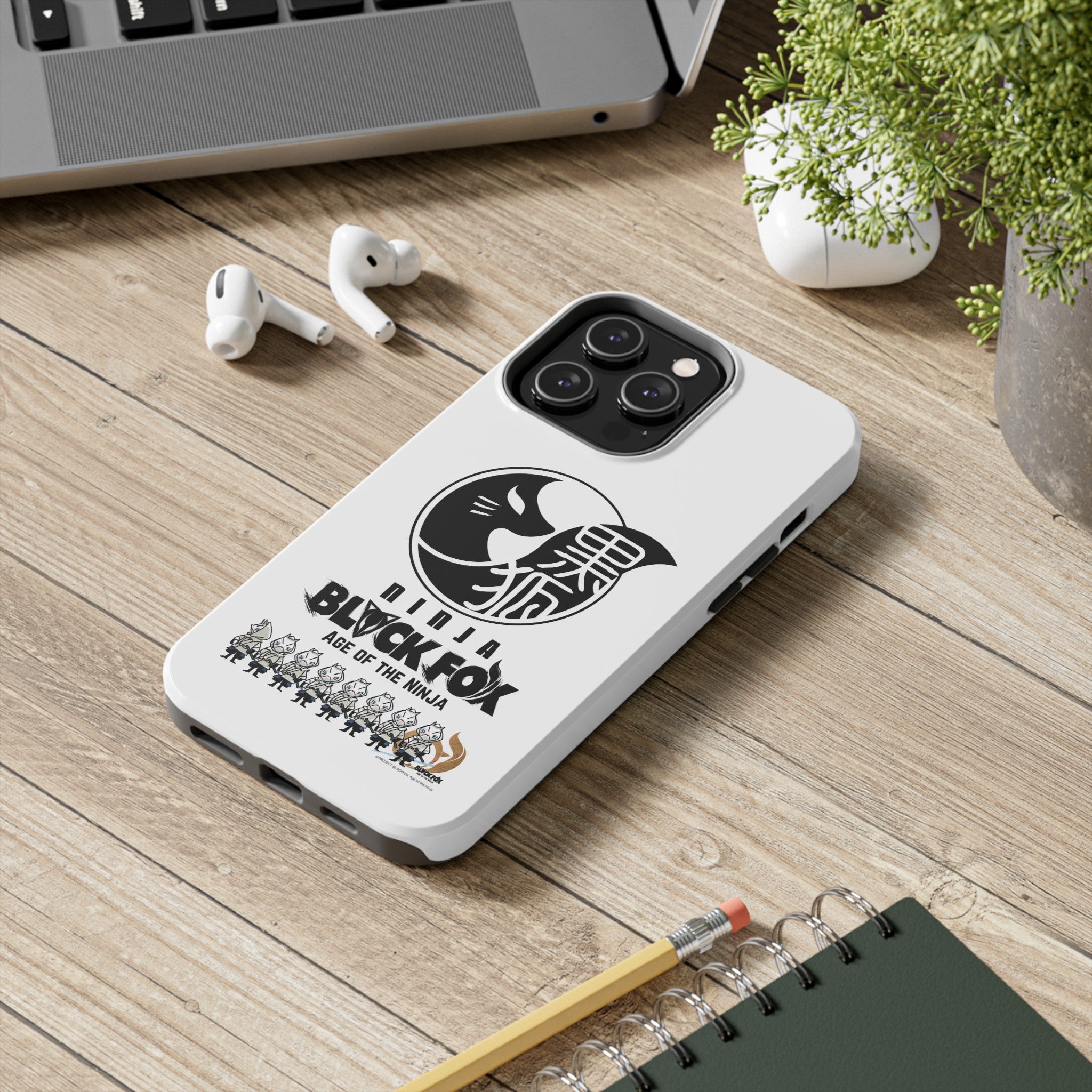 WHITE FOXES iPhone Case (Glossy White)