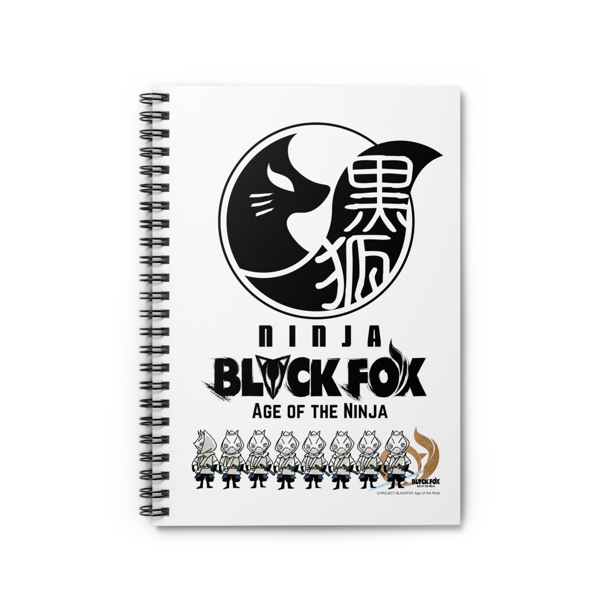 BLACKFOX "WHITE FOXES" Spiral Notebook - Ruled Line (White)