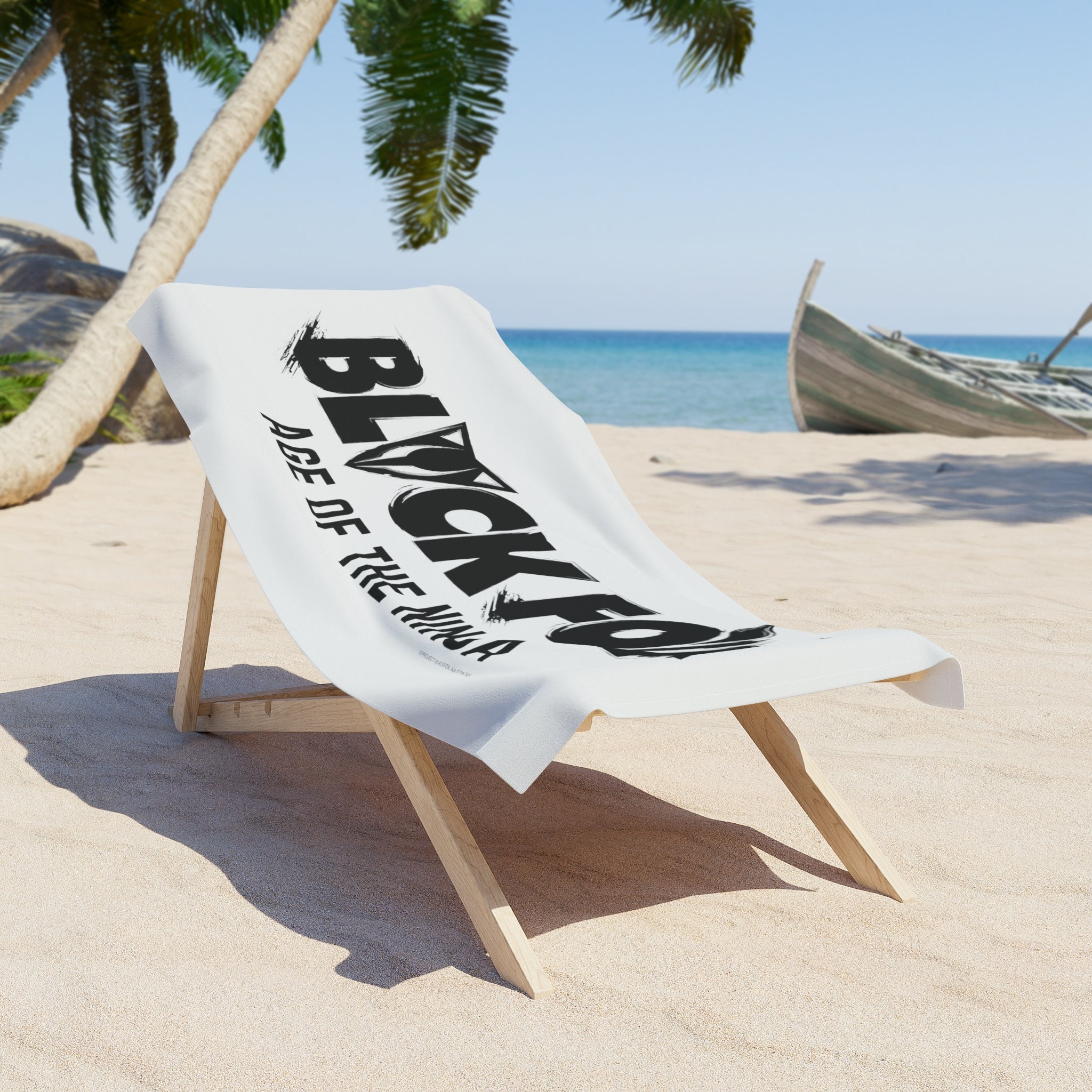 BLACKFOX LOGO Beach Towel (White)