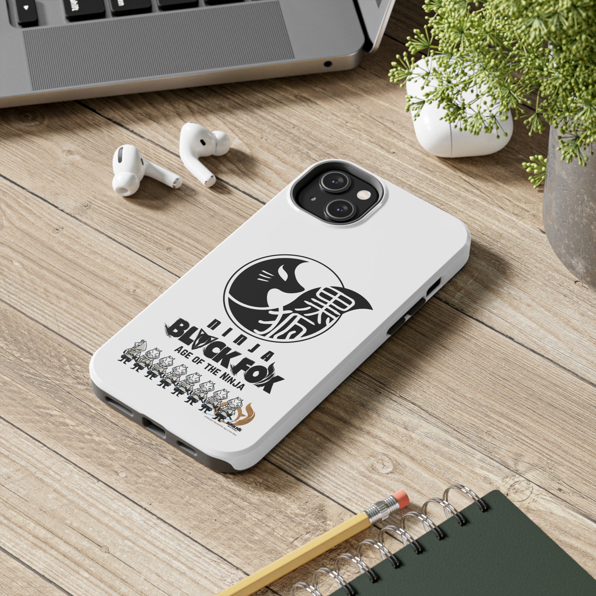 WHITE FOXES iPhone Case (Glossy White)