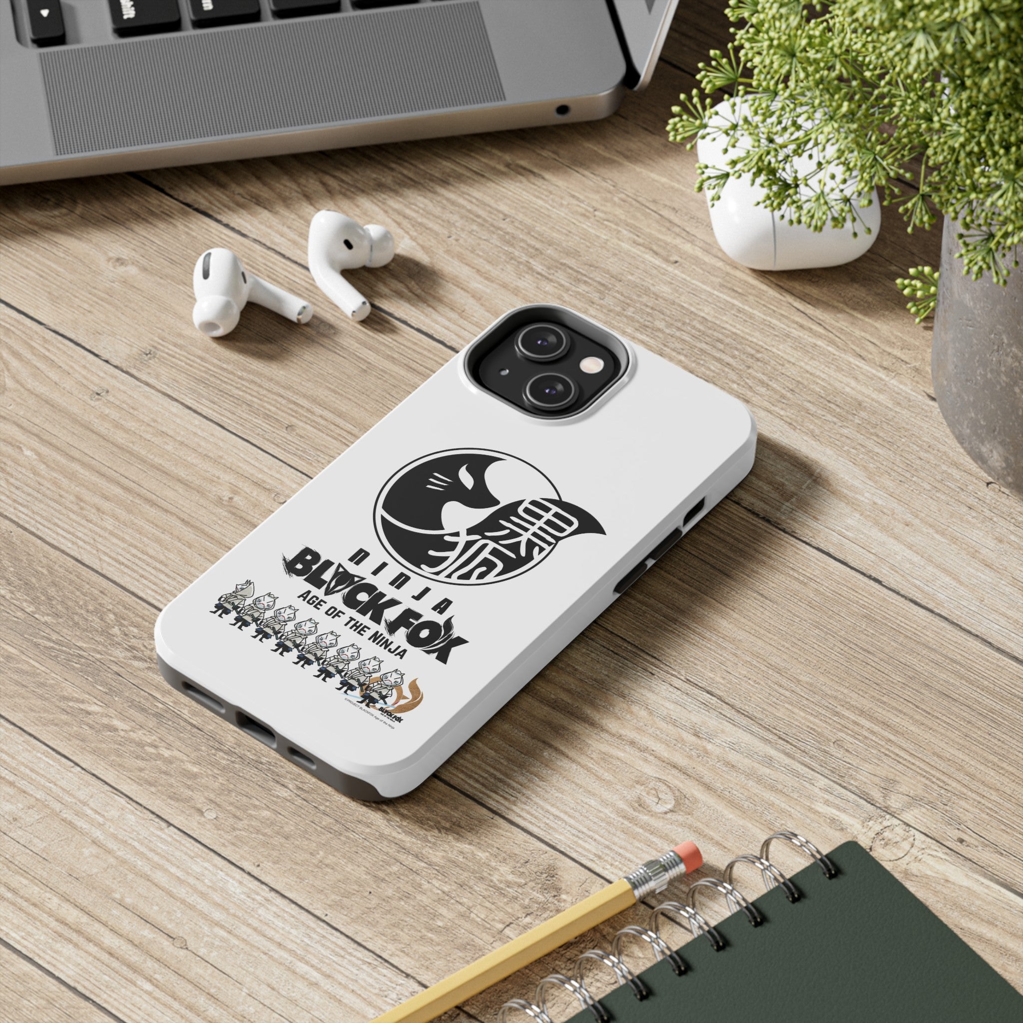 WHITE FOXES iPhone Case (Glossy White)