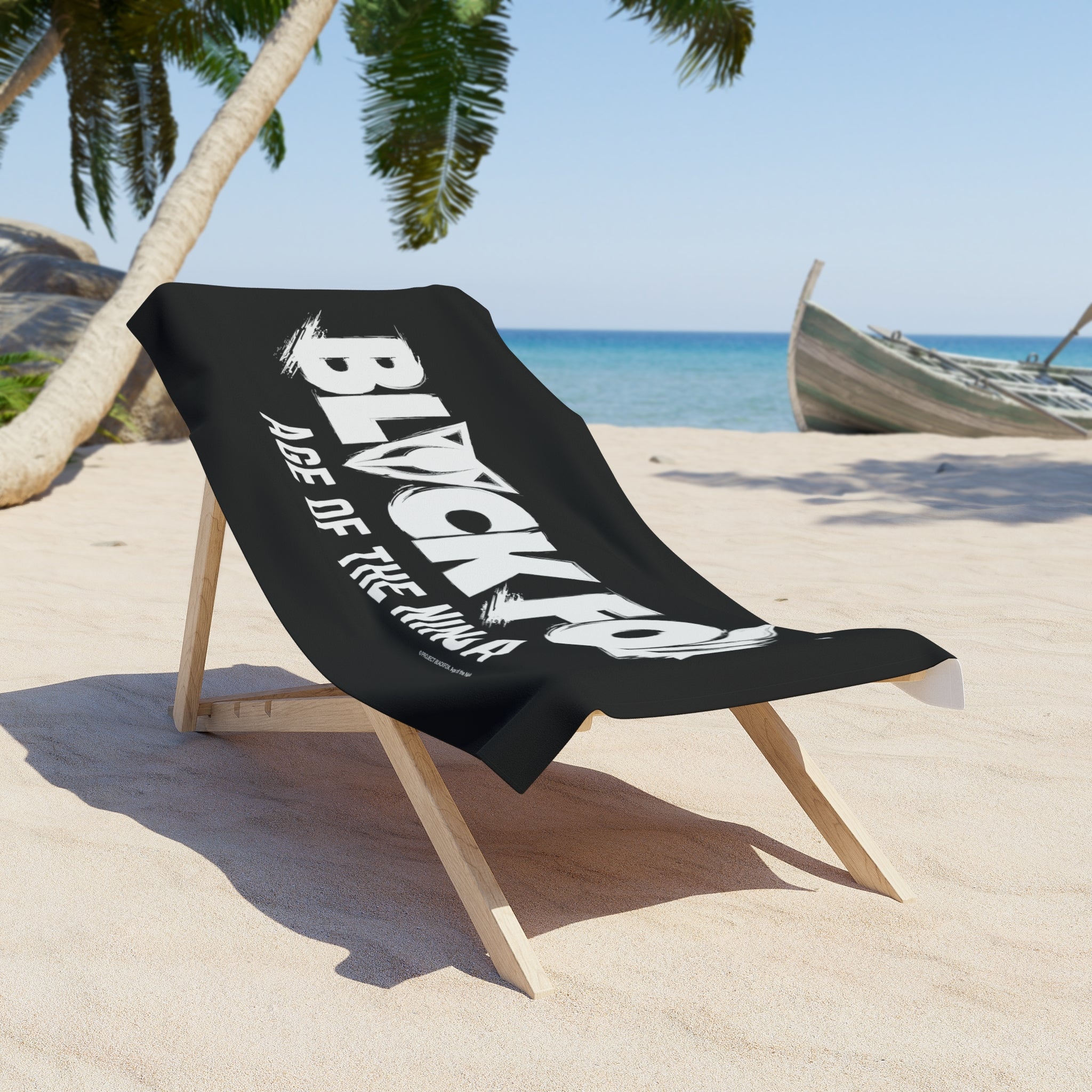 BLACKFOX LOGO Beach Towel (Black)