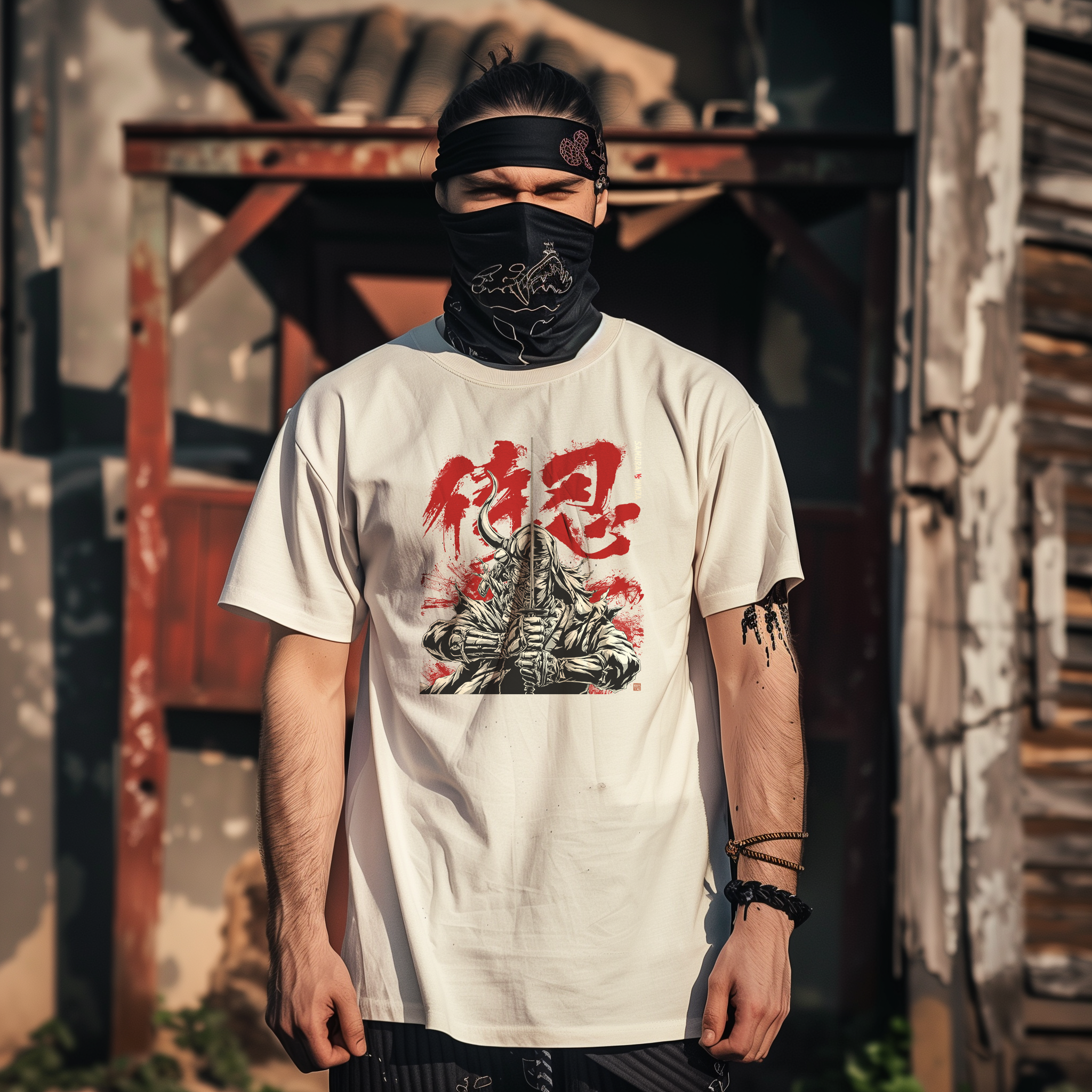 BLOOD RED Kanji Tee (White)